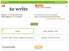 babelcoach, apprentissage vocabulaire anglais: Trouver le mot correct par choix multiple.